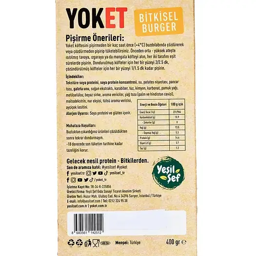 Yoket Burger Paket 4lü - 400 gr - Görsel 2