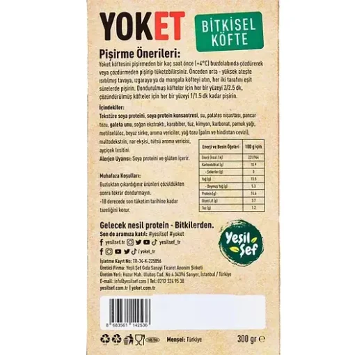 Pişirilmiş bitkisel köfte