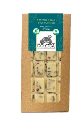 Dolcida Şekersiz Vegan Beyaz Çikolata (Glütensiz) - 100 gr