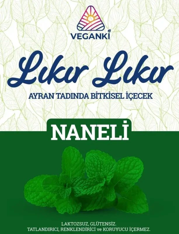 Bardakta bitkisel naneli ayran