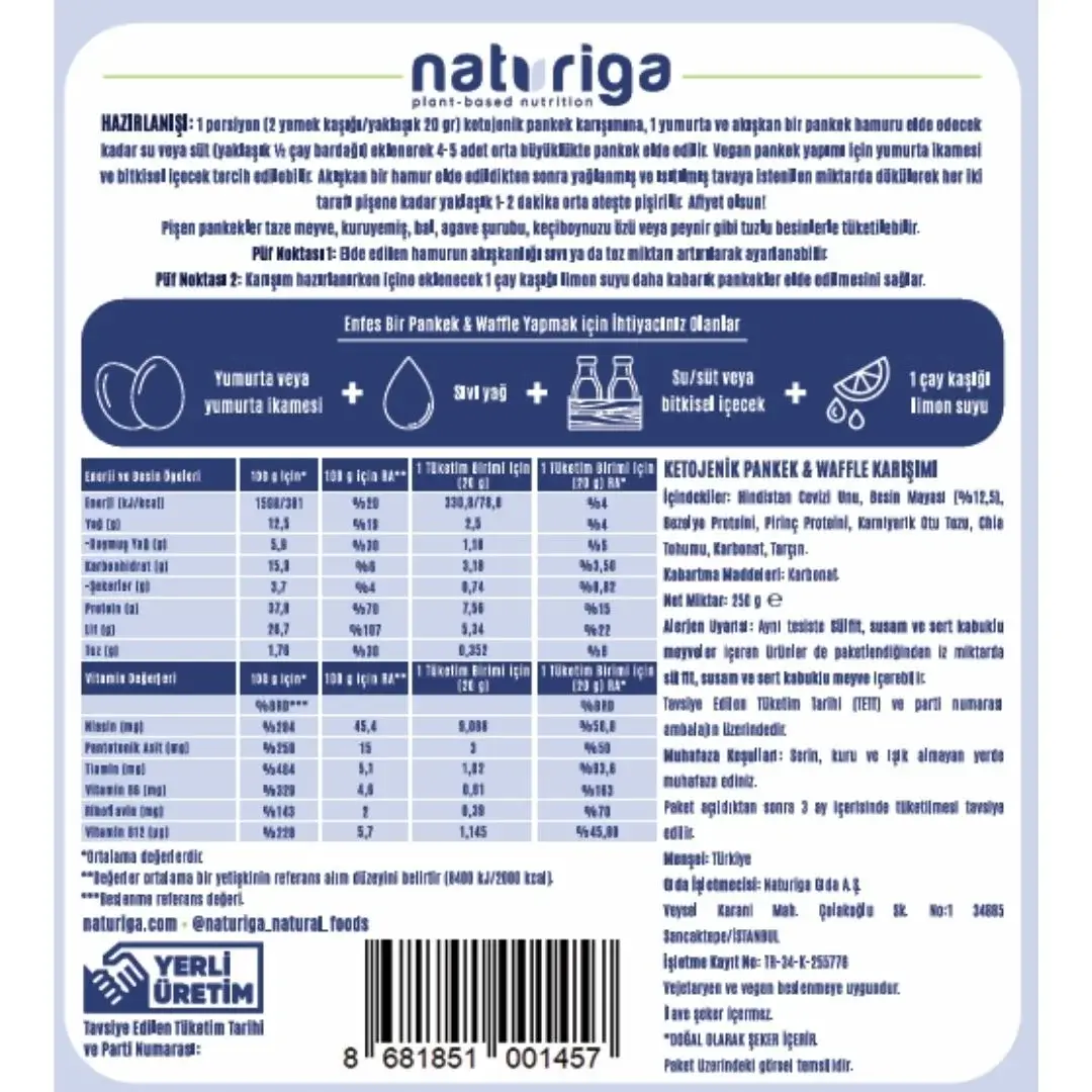Naturiga Ketojenik Pankek Karışımı 250gr - Görsel 2