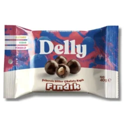 Delly Şeker İlavesiz Bitter Çikolata Kaplı Fındık 40g