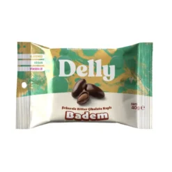 Delly Şeker İlavesiz Bitter Çikolata Kaplı Badem 40g