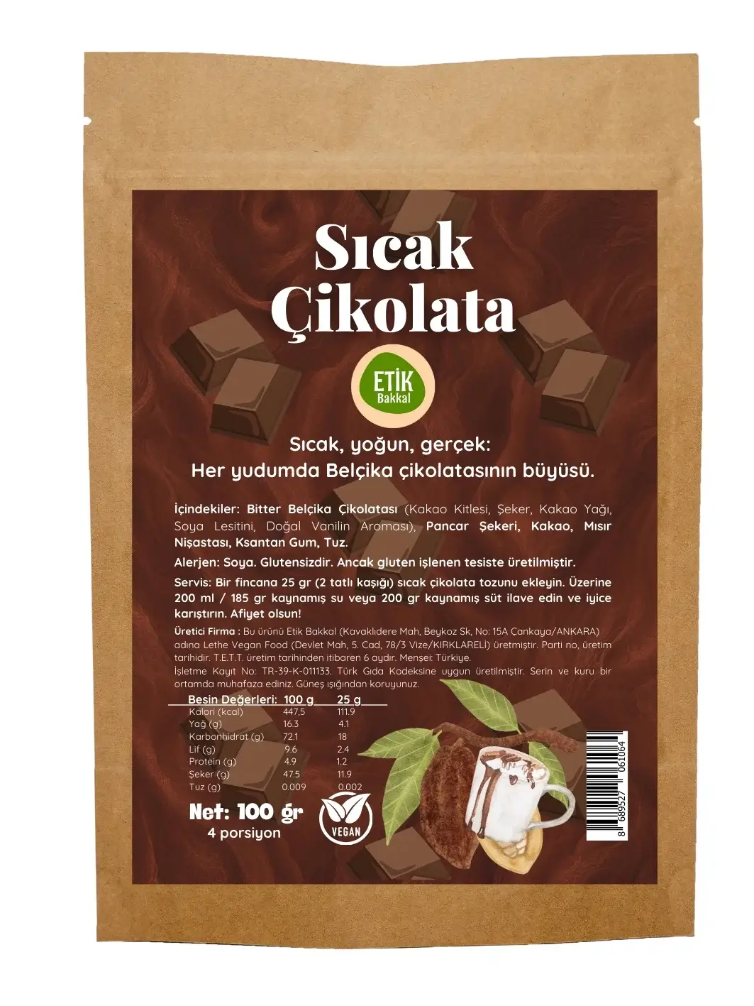 Etik Bakkal Sıcak Çikolata 100 gr