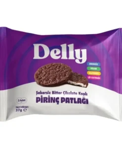 Delly Şekersiz Bitter Çikolata Kaplı Pirinç Patlağı 37g
