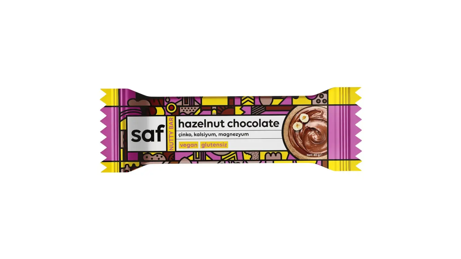 Saf Nutrition Hazelnut Chocolate Nutty Bar 40gr