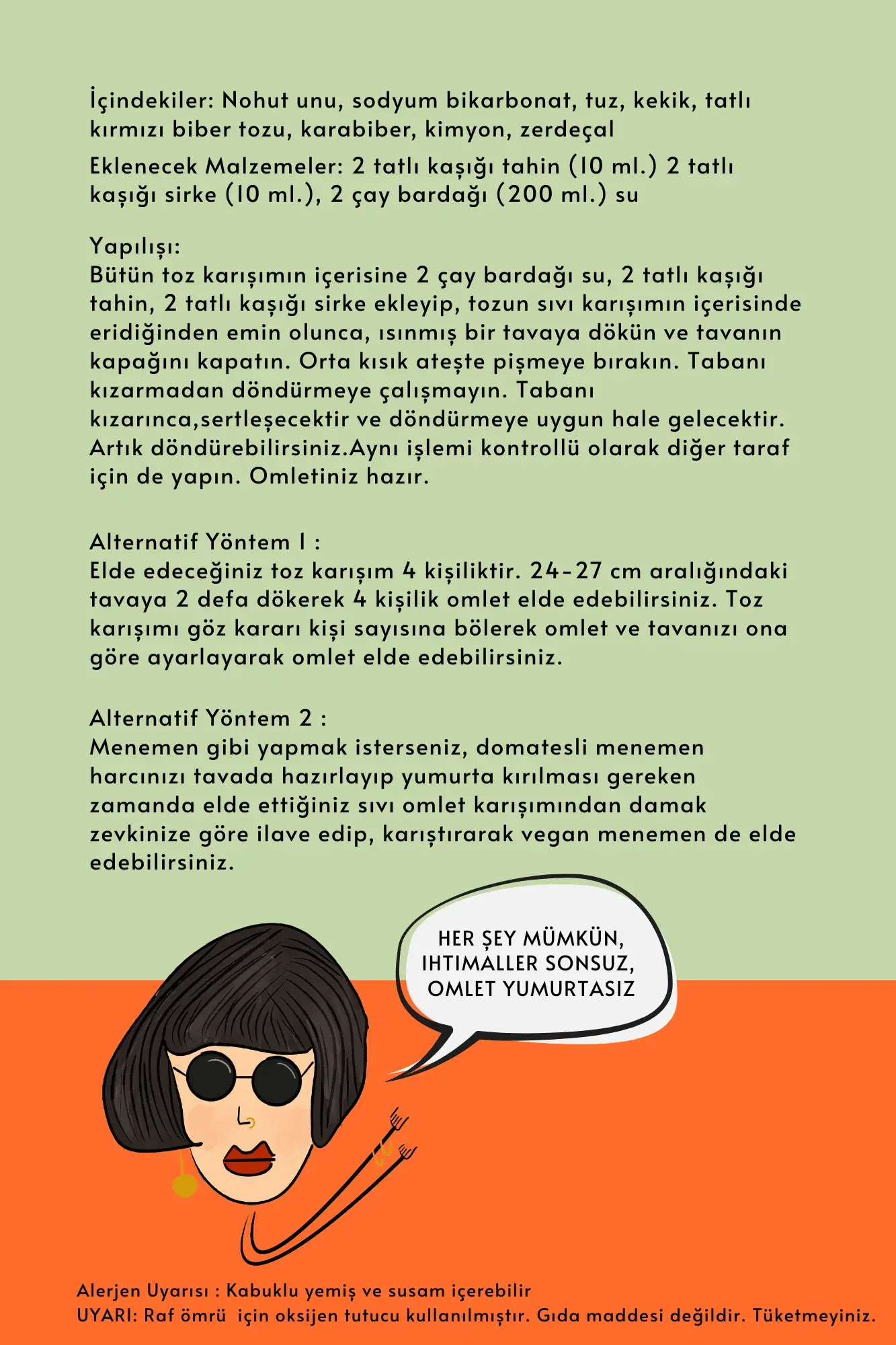 the No Foods Bitkisel Vegan Omlet Toz Karışımı 2 X (135 Gr. 4 Kişilik) - Görsel 2