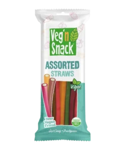 Veg'n Snack Rainbow Sour Straws - Gökkuşağı Yumuşak Şeker Çubukları 170g