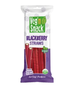Veg'n Snack Blackberry Straws - Böğürtlen Aromalı Yumuşak Şeker Çubukları 170G