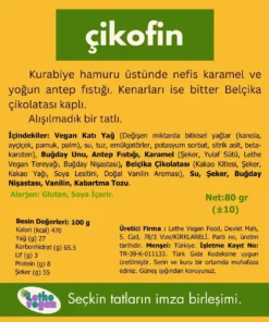 Lethe Çikofin – Bitter Çikolatalı Antep Fıstıklı Vegan Tatlı 80g - Görsel 2