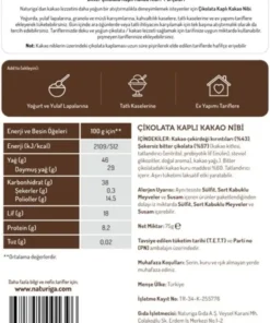 Naturiga Bitter Çikolata Kaplı Kakao Parçaları(Nibs) 140gr - Görsel 2
