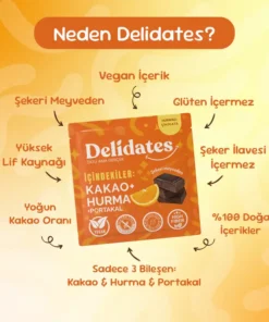 Delidates Hurmalı Portakallı Bitter Çikolata 40g - Görsel 2