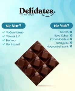 Delidates Hurmalı Bademli & Tuzlu Bitter Çikolata 40g - Görsel 3