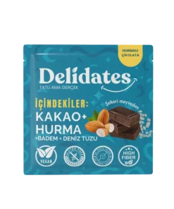 Delidates Hurmalı Bademli & Tuzlu Bitter Çikolata 40g