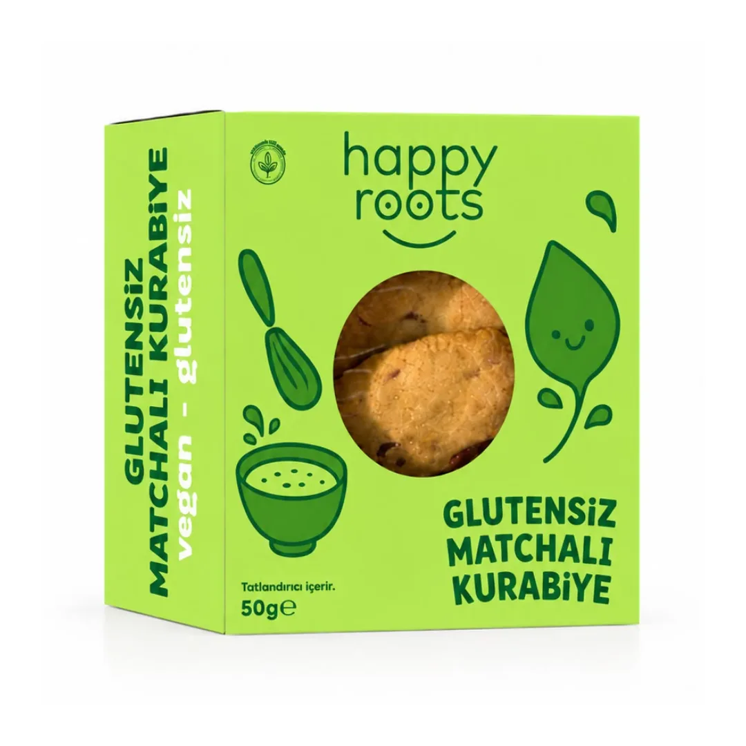 Happy Roots Glutensiz Bitter Çikolatalı Matchalı Kurabiye