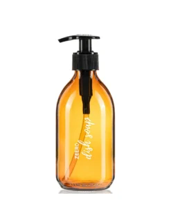 Zeero Amber Cam Şişe 300 ml - Pompa Başlıklı (Dish Soap Yazılı)