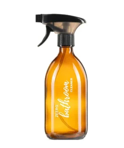 Zeero Amber Cam Şişe 500 ml - Sprey Başlıklı (Bathroom Cleaner Yazılı)
