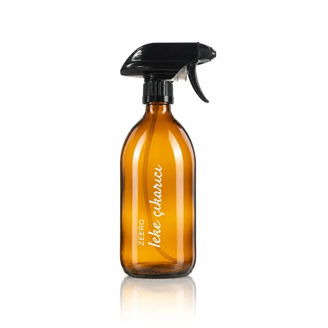 Zeero Amber Cam Sprey Şişesi - 500ml (Leke Çıkarıcı Yazılı)